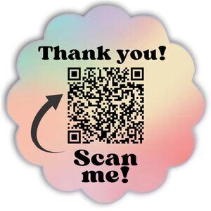 100 QR Floral thermal Stickers